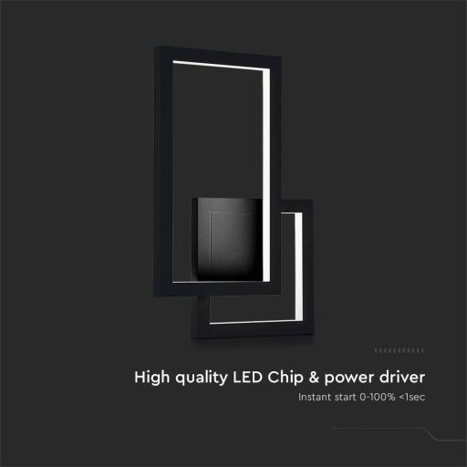 V-TAC 20W LED design fali lámpatest - fekete - 3000K - 6842