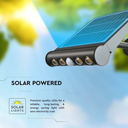 V-TAC 8W LED napelemes (SOLAR) fali lámpa 120° 3000K fekete házas  - 6844