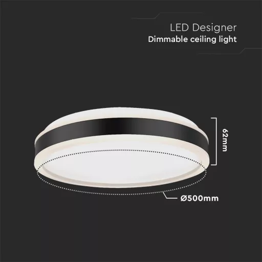 V-TAC 42W LED mennyezeti dizájn lámpa - fekete  - 6911