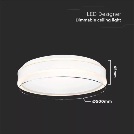 V-TAC 42W LED mennyezeti dizájn lámpa - fekete  - 6912