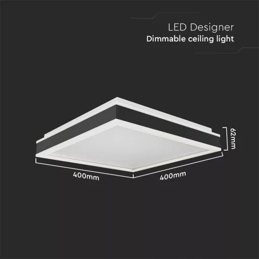 V-TAC 38W LED mennyezeti dizájn lámpa - fekete  - 6914