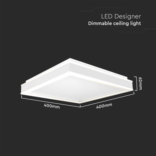 V-TAC 38W LED mennyezeti dizájn lámpa -  fehér - 6915