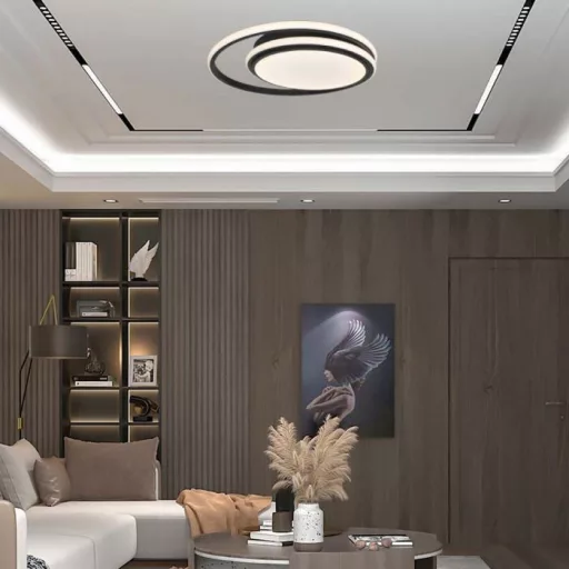 V-TAC 38W LED mennyezeti dizájn lámpa - fekete  - 6920