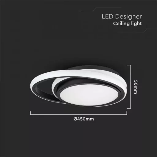 V-TAC 38W LED mennyezeti dizájn lámpa - fekete  - 6920