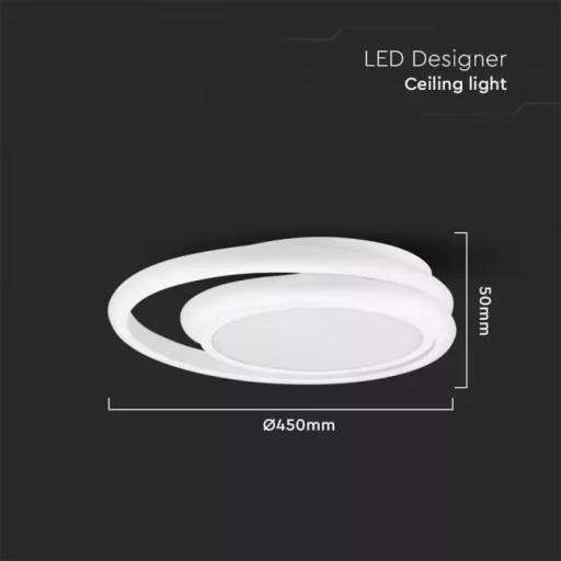 V-TAC 38W LED mennyezeti dizájn lámpa - fehér  - 6921