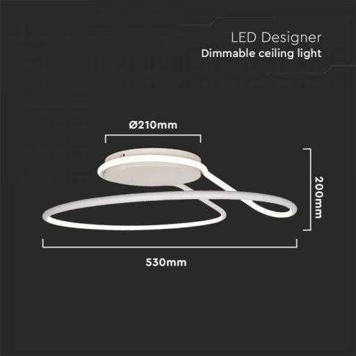 V-TAC LED dizájn lámpa - dimmelhető - 54W 4000K - fehér - 6924