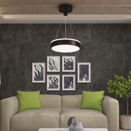 V-TAC 12W LED függeszték - fekete - 4000K - 6931