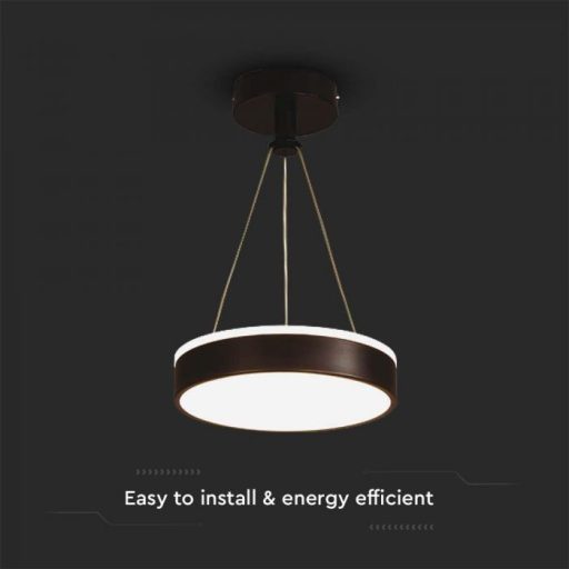 V-TAC 12W LED függeszték - fekete - 4000K - 6931