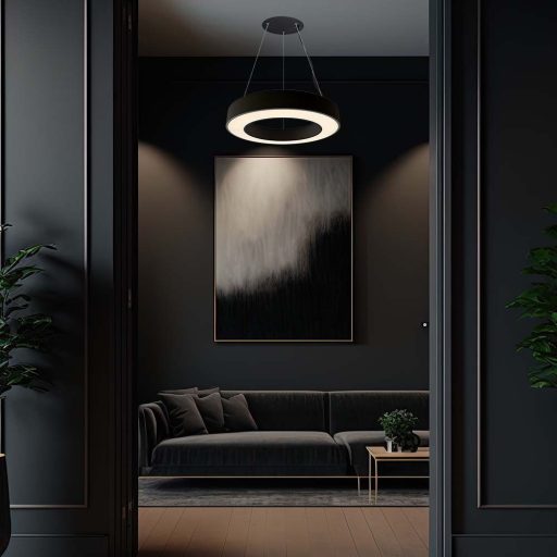 V-TAC 50W Led dimmelhető függeszték - fekete - 4000K - 6957