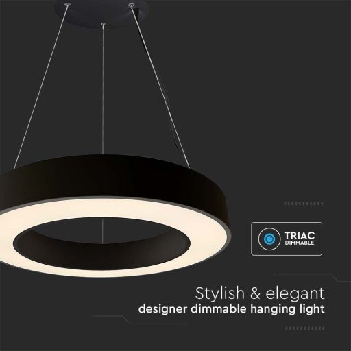 V-TAC 50W Led dimmelhető függeszték - fekete - 4000K - 6957