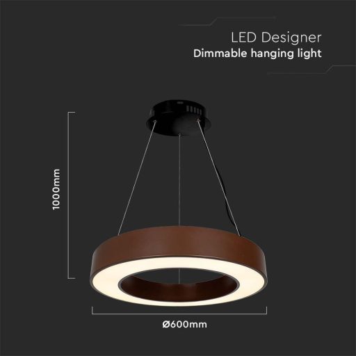 V-TAC 50W Led dimmelhető függeszték - rozsda barna - 4000K - 6959