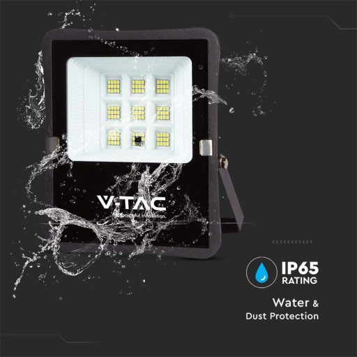 V-TAC 6W LED napelemes (SOLAR) reflektor távirányítóval 120° 4000K fekete házas  - 6965