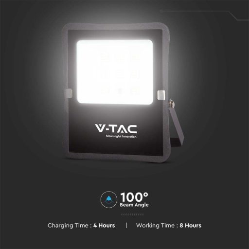 V-TAC 6W LED napelemes (SOLAR) reflektor távirányítóval 120° 4000K fekete házas  - 6965