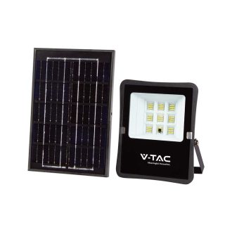   V-TAC 12W LED napelemes (SOLAR) reflektor távirányítóval 120° 4000K fekete házas  - 6967