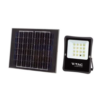   V-TAC 16W LED napelemes (SOLAR) reflektor távirányítóval 120° 6400K fekete házas  - 6968