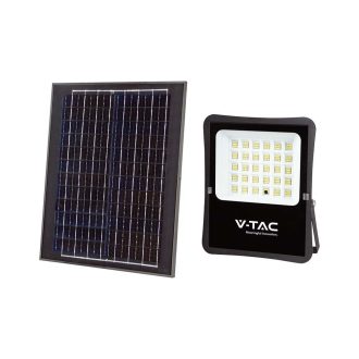   V-TAC 20W LED napelemes (SOLAR) reflektor távirányítóval 120° 4000K fekete házas  - 6971