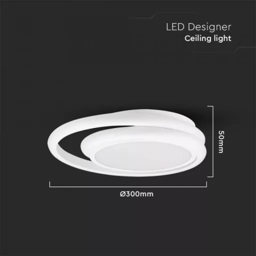 V-TAC 24W LED mennyezeti dizájn lámpa - fehér  - 6995