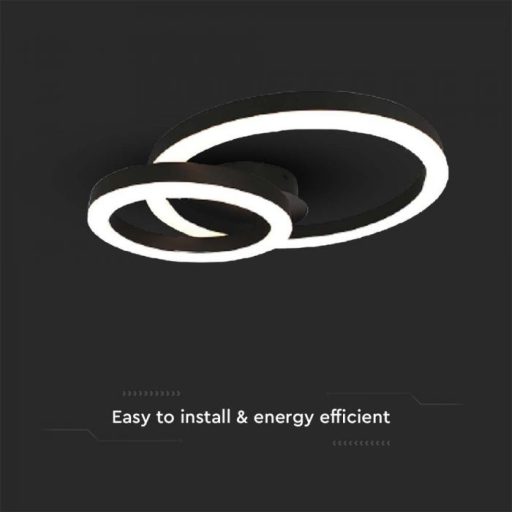 V-TAC 20W LED dizájn mennyezeti lámpa - fekete - 3000K - 7000
