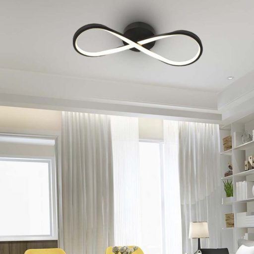 V-TAC 24W LED dizájn mennyezeti lámpa - fekete - 3000K - 7002
