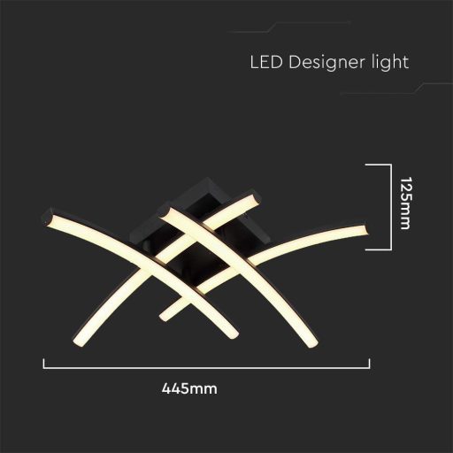 V-TAC 24W LED mennyezeti lámpa - fekete - 3000K - 7003