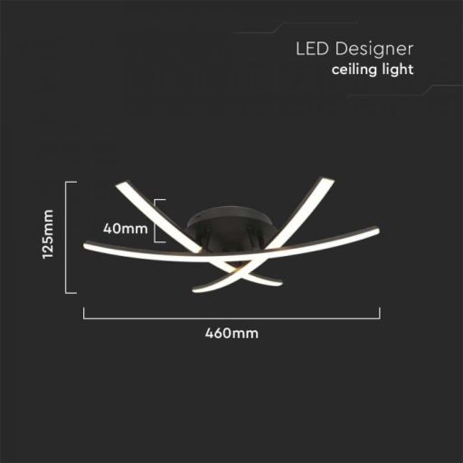 V-TAC 20W LED mennyezeti lámpa - fekete - 3000K - 7005