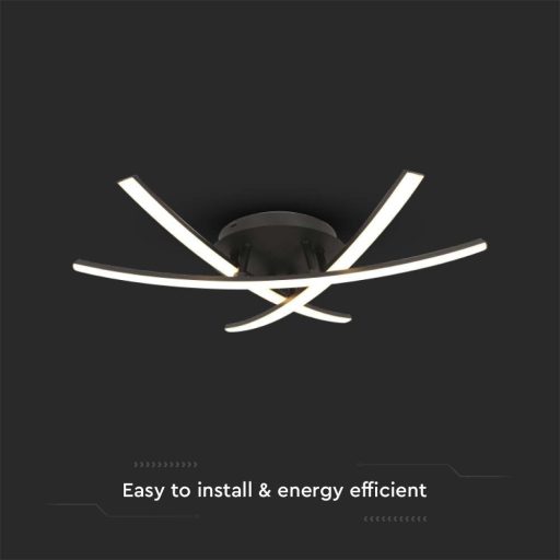 V-TAC 20W LED mennyezeti lámpa - fekete - 3000K - 7005