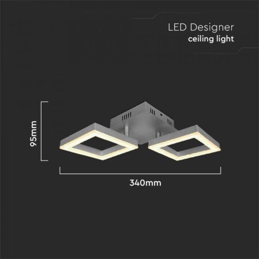 V-TAC 16W LED mennyezeti lámpa - szürke - 3000K - 7006
