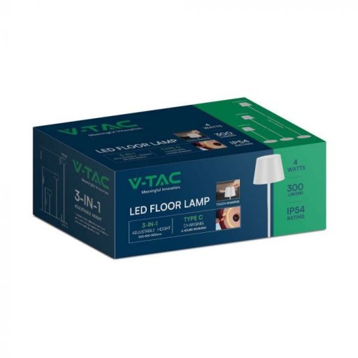 V-TAC 4W LED Állólámpa 4400mA Akkumulátor 3000K - fehér - 7007