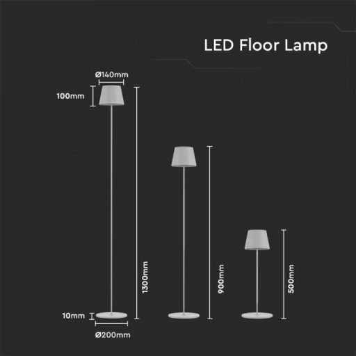 V-TAC 4W LED Állólámpa 4400mA Akkumulátor 3000K - fehér - 7007