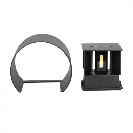 V-TAC 6W led fali lámpatest kerek, szürke 3000K - IP65 - 7083