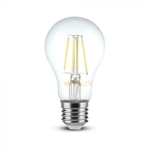 V-TAC Átlátszó LED filament COG lámpa E27 A60 4W 6400K gömb - 7120