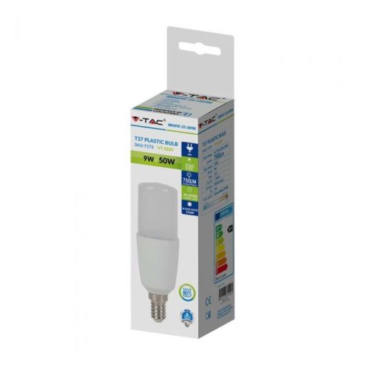 V-TAC LED izzó  E14 T37 9W 300° 2700K STIK, henger - 7173