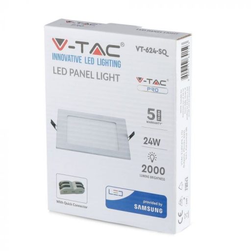V-TAC Süllyeszthető négyzet alakú MINI LED panel 24W SAMSUNG CHIP 6400K - 723