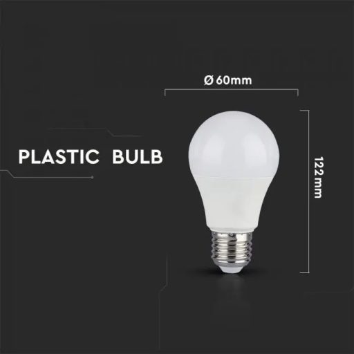 V-TAC 3 lépésben dimmelhető LED izzó  csomag (2 db) E27 A60 9W 200° 4000K gömb - 7289