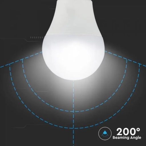 V-TAC 3 lépésben dimmelhető LED izzó  csomag (2 db) E27 A60 9W 200° 4000K gömb - 7289