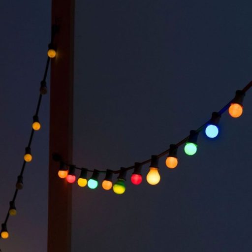 V-TAC 20 x 0.5W LED Fényfüzér 10m 20 izzó EU RGBY - 7438