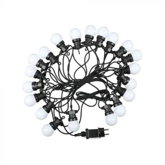   V-TAC 20 x 0.5W LED Fényfüzér 10m 20 izzó EU 6000K - 7440