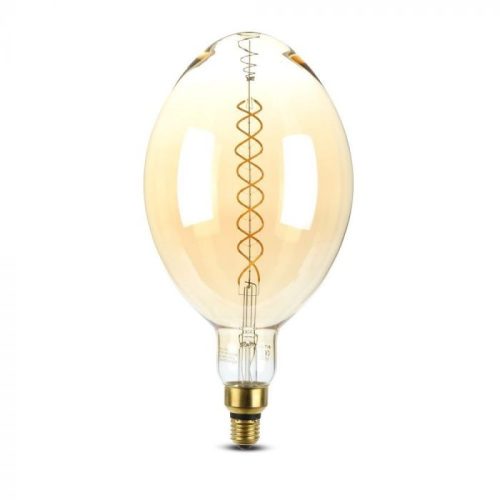 V-TAC Dimmelhető borostyán LED filament COG lámpa E27 BF180 8W 2000K nagygömb - 7463