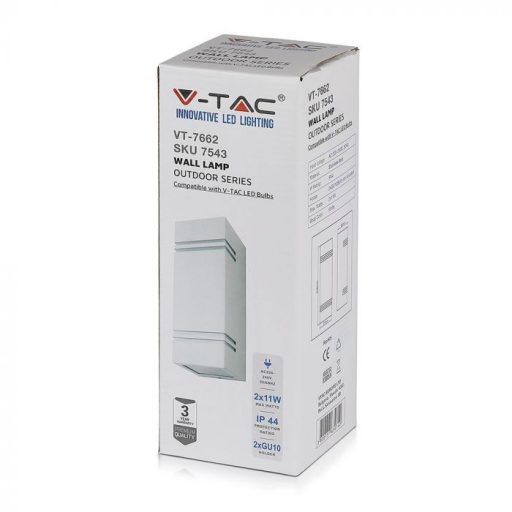 V-TAC Fali GU10 lámpatest IP44 - fehér - 7543