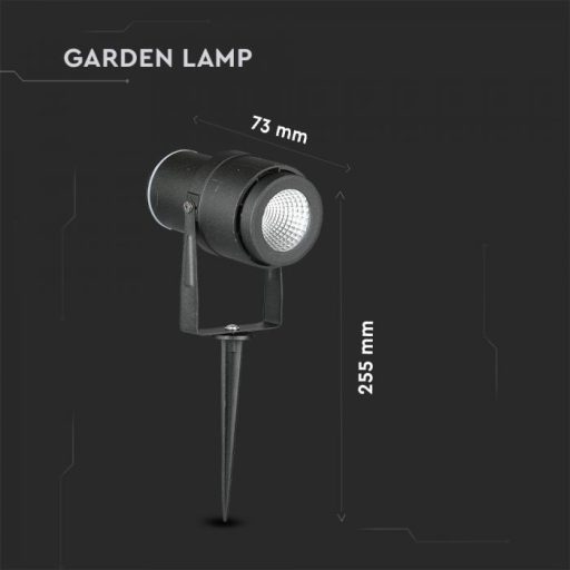 V-TAC LED 12W leszúrható kerti lámpa - fekete - ZÖLD - 7546