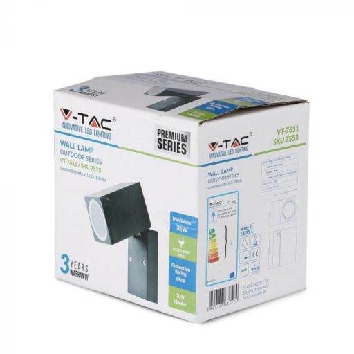 V-TAC Fali GU10 1 irányú billenthető lámpatest IP44 - 7553