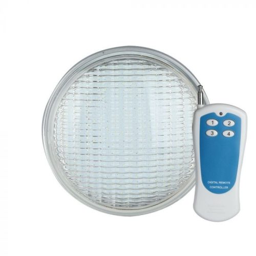 V-TAC LED medence lámpa távirányítóval PAR56 8W 12V 120° RGB IP68 kör - 7558