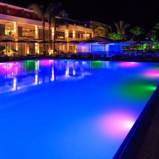 V-TAC LED spotlámpa medence lámpa  távirányítóval PAR56 8W 12V 120° RGB IP68 kör - 7558