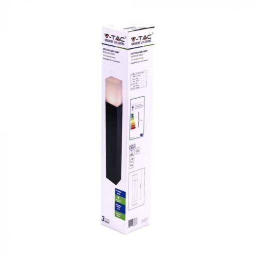 V-TAC GU10 Kerti állólámpa, négyzet, fekete 80x80x500mm IP54 - 7564