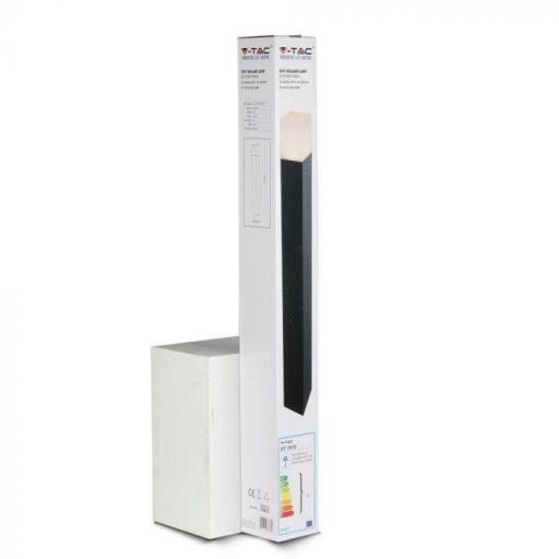 V-TAC GU10 Kerti állólámpa, négyzet forma, fekete 80x80x800mm IP54 - 7565