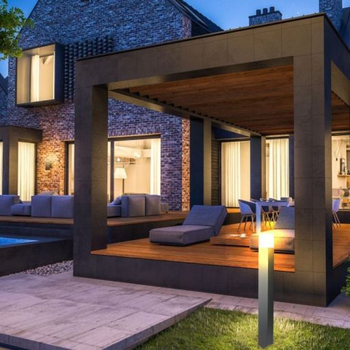 V-TAC GU10 Kerti állólámpa, négyzet forma, fekete 80x80x800mm IP54 - 7565