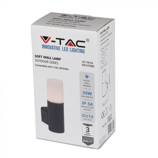 V-TAC GU10 Kerti fali lámpa 121x80x250mm IP54 - 7566