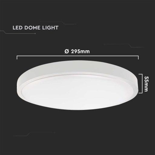 V-TAC LED mennyezeti lámpatest, fehér 24W 6400K IP44 - 7620