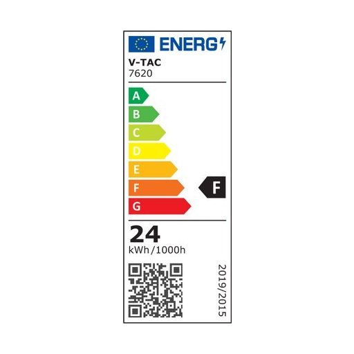 V-TAC LED mennyezeti lámpatest, fehér 24W 6400K IP44 - 7620