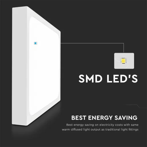 V-TAC LED mennyezeti lámpatest, fehér 30W 3000K IP44 - 7630